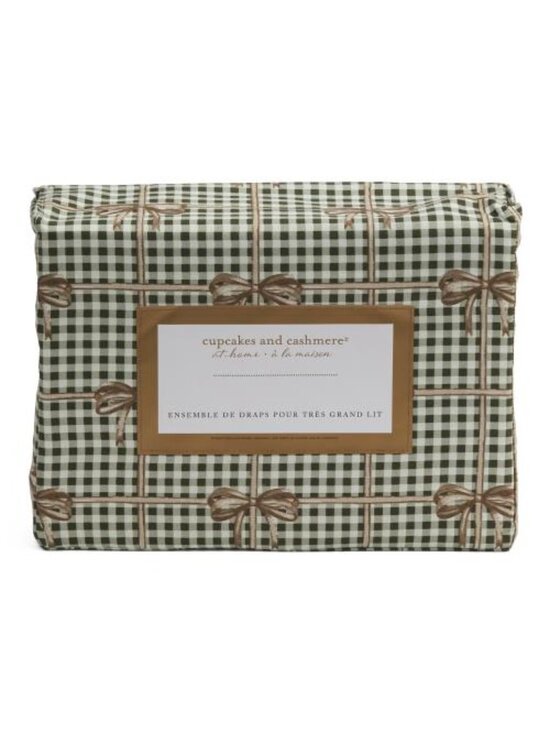 cupcakes & cashmere Other - CUPCAKES & CASHMERE Gingham Bow Sheet Set